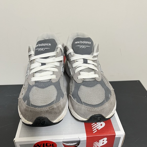 New Balance 990v4 GS Grey White Suede Boys Youth Size 3- KJ990GRP W Box - Picture 3 of 5